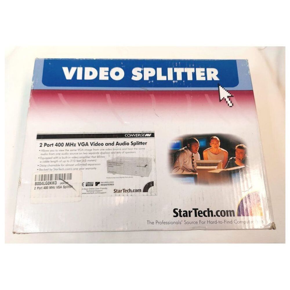 StarTech 400 MHz VGA High Resolution Video & Audio Splitter New